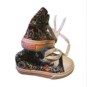 Joe Boxer Kids Sneakers - Black, White, and Multicolor Size 8
